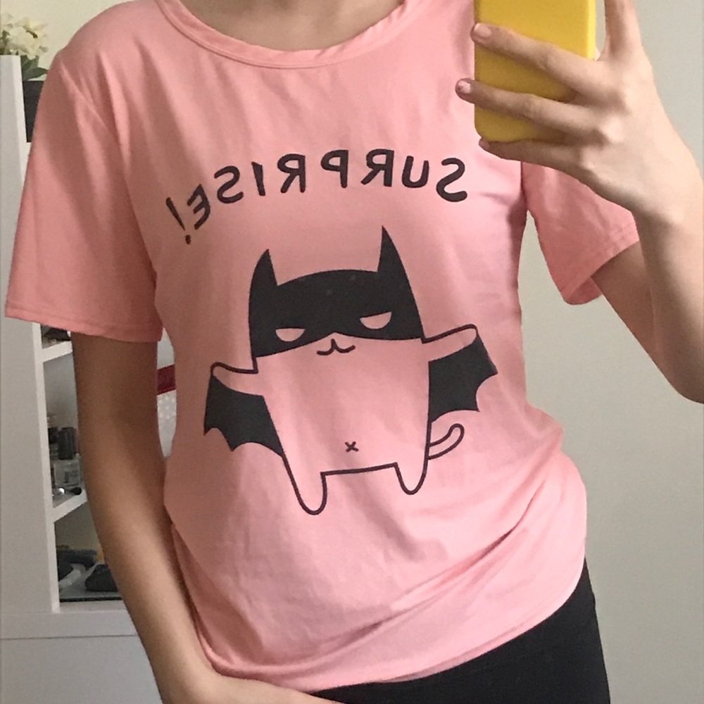 Surprise Batman coral tshirt